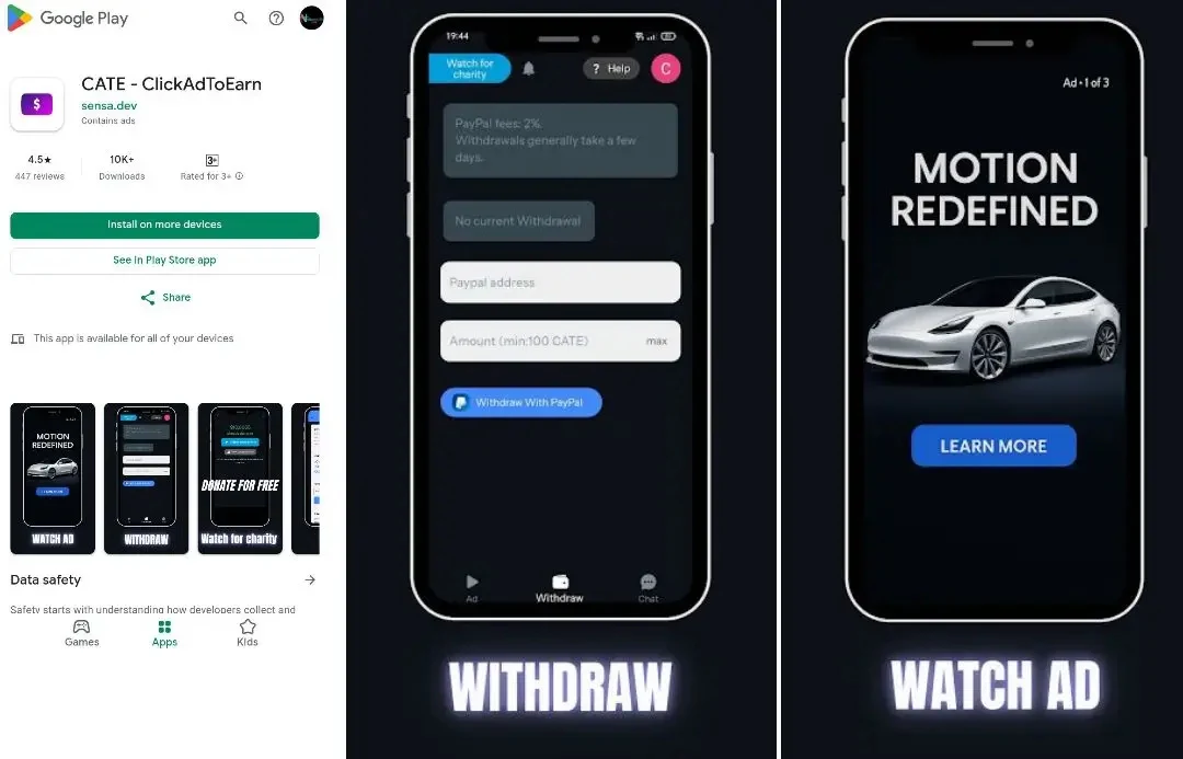 CATE – Click Ad To Earn: Revolutionizing Passive Income Through Ads
